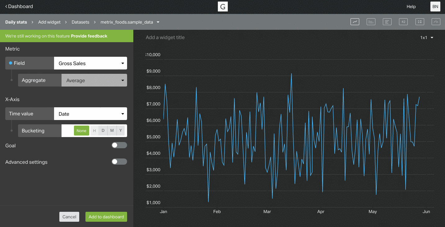 Building widgets from a dataset