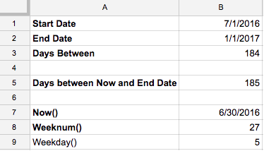 Google Sheets DATEDIF Function