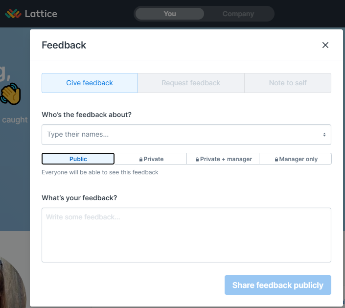 Lattice public feedback option