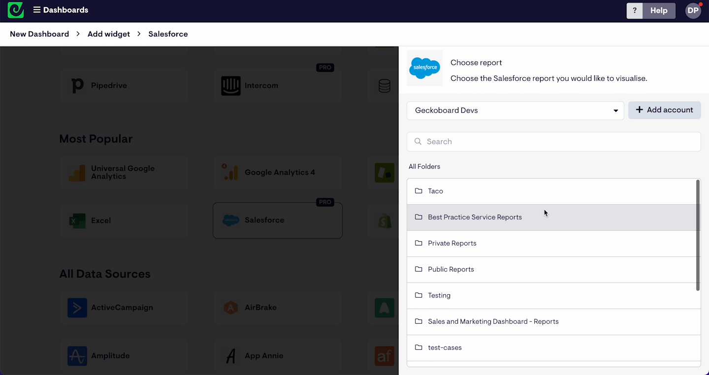 geckoboard-salesforce-report-selection